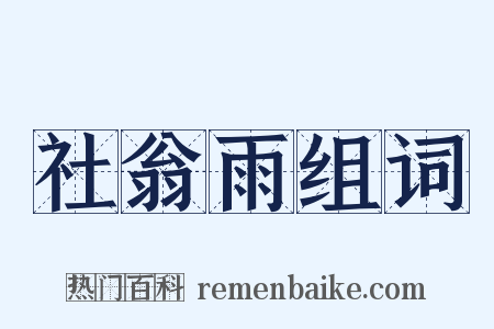 社翁雨组词是什么意思的图片